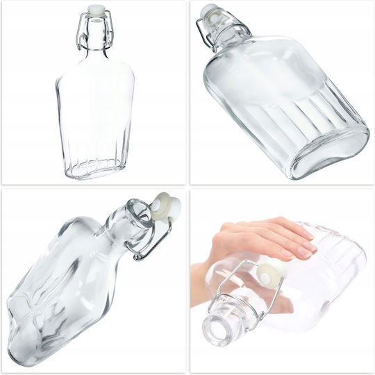 Kadax Flasche Wasser Glas mit Clip Transparent 500ml 6 Stück