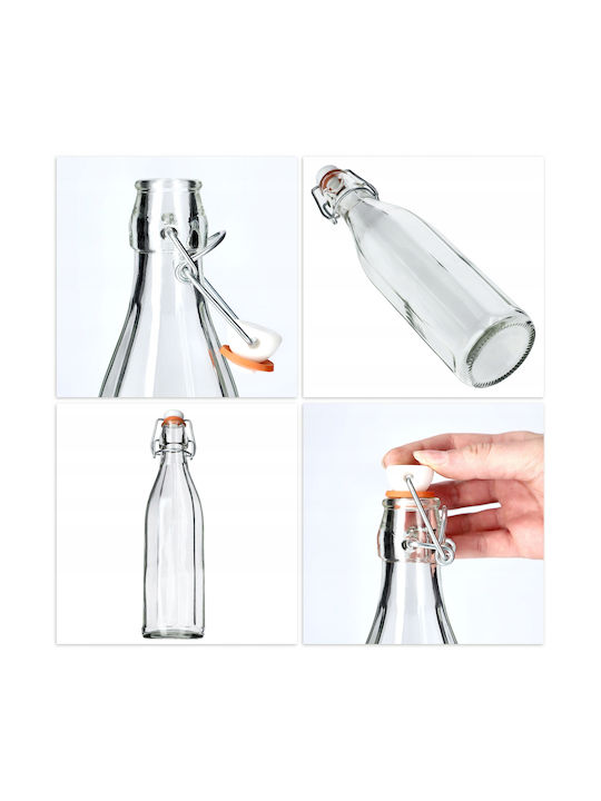 Kadax Flasche Wasser Glas mit Clip Transparent 750ml