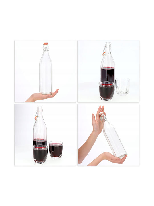 Kadax Flasche Wasser Glas mit Clip Transparent 750ml