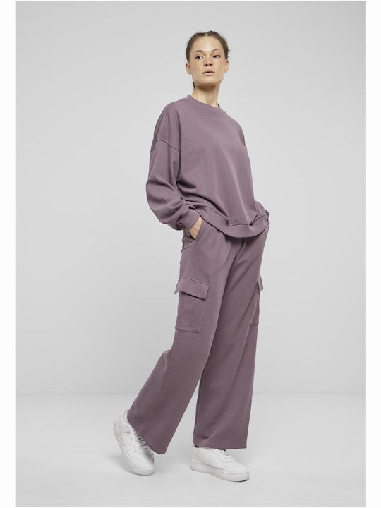 Ladies Long Women's Sweatshirt Faded Purple