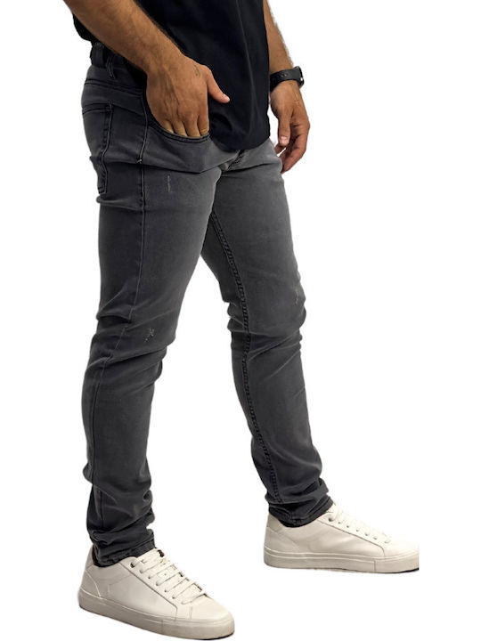Men's Elastic Jeans Pants with Regular Straight Fit Gray Light Blue 30 1 10 519 3000