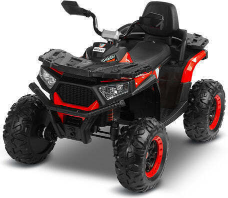 Copil Electric Masina Cu un loc cu Telecomanda Quad Gigant 12 volți Roșu