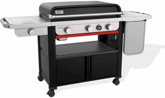 Weber Slate GPSB Premium Griddle Grătar pe gaz cu 3 buc 10.6kW și Arzător Lateral