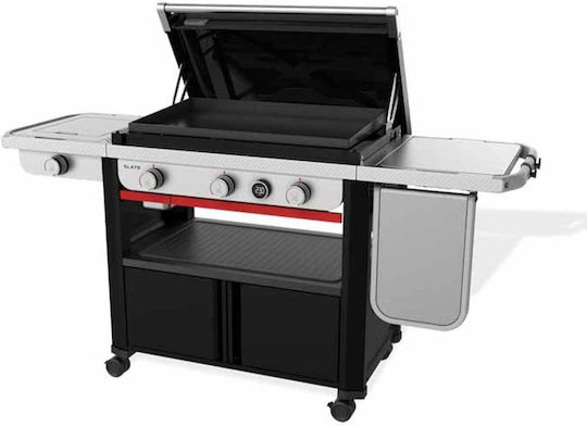 Weber Slate GPSB Premium Griddle Grătar pe gaz cu 3 buc 10.6kW și Arzător Lateral