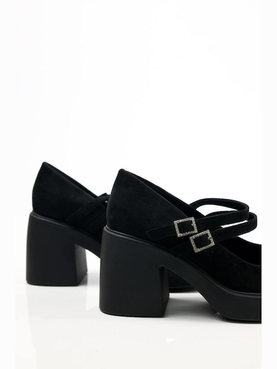 Suede Γόβες Μαύρες