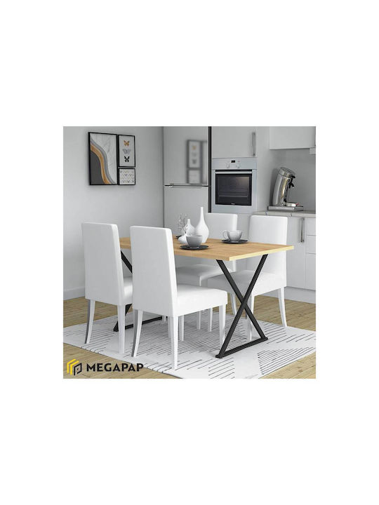 Bette Table Kitchen Wooden with Metal Frame Sonoma / Anthracite 140x80x76cm