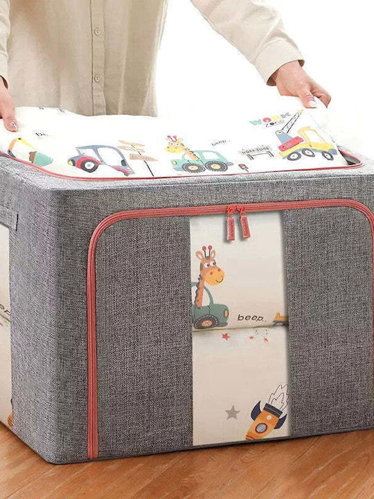Tesatura Cutie de Depozitare cu Capac Gri 60x42x40cm 1buc