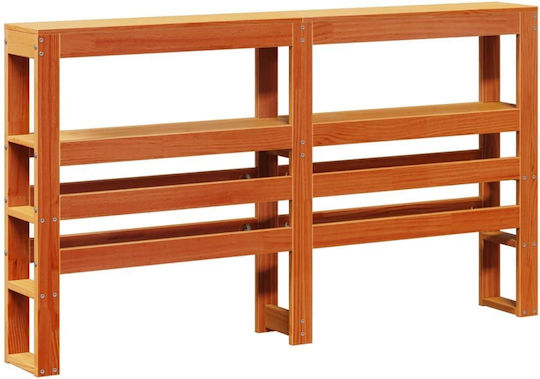 King Size Bed with Solid Wood Brown Wax with Slats for Mattress 190x190cm