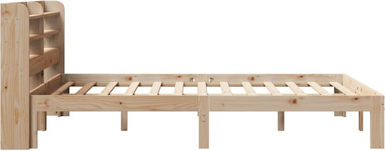 Holz-Einzelbett Braune mit Lattenrost für Matratze 82x200cm