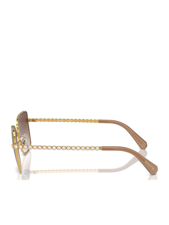 Swarovski Feminini Ochelari de soare cu Auriu Cadru și Maro Degrade Lentilă SK7015 4007