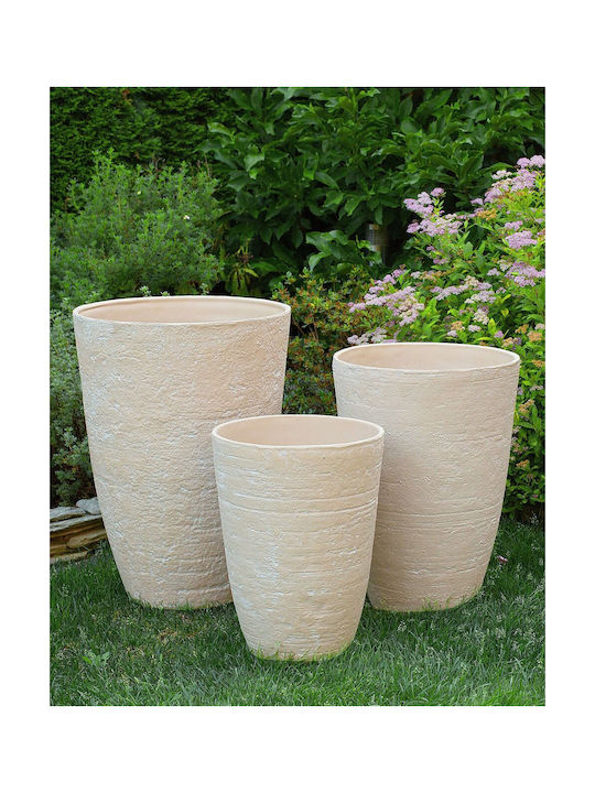 Beliani Γλάστρα Πλαστική Beige 50x35x50εκ.