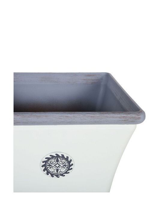 Beliani Γλάστρα Πλαστική Λευκή 37x37x35εκ.