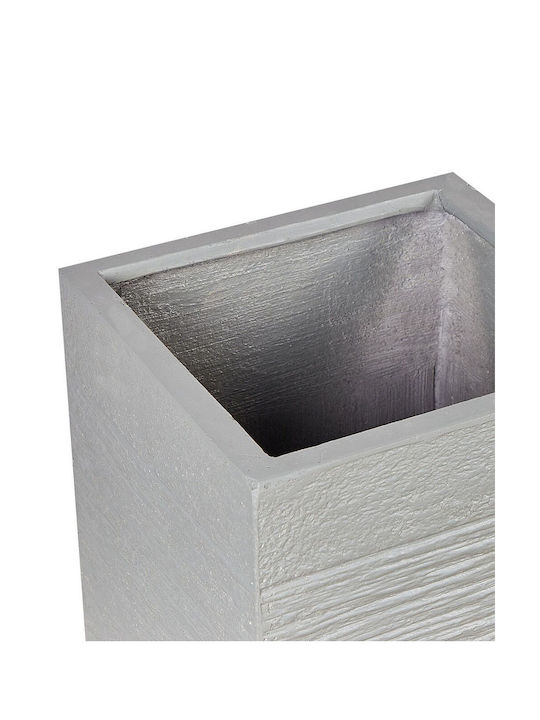 Beliani Γλάστρα Πλαστική Light Gray 26x26x60εκ.