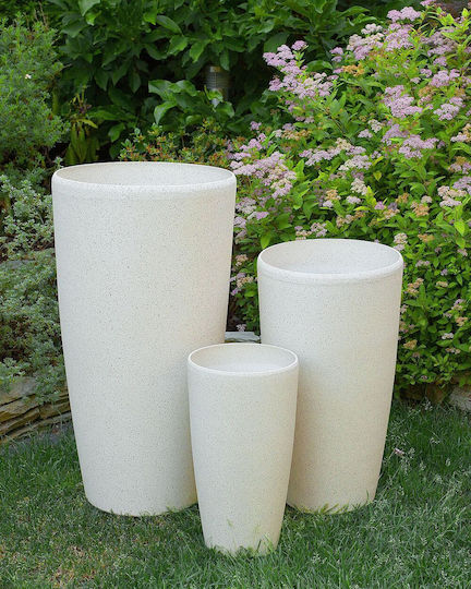 Beliani Ghiveci De Flori Din Plastic Bej 31x31x58cm