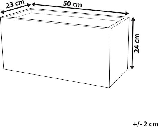 Beliani Zardiniere Din Plastic Gri 50x23x24cm