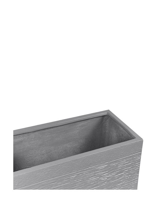 Beliani Ζαρντινιέρα Πλαστική Γκρι 50x23x24εκ.