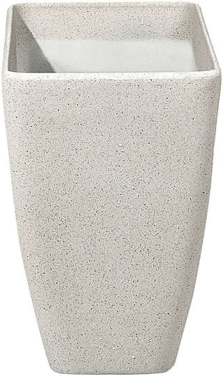 Beliani Set 2 Kunststoff Blumenkästen Beige