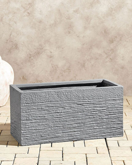 Beliani Zardiniere Din Plastic Gri 50x23x24cm