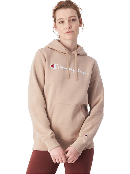 Damen Sweatshirt Kapuzen Beige