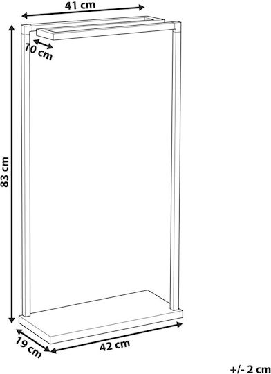 Beliani Raft De Haine De Baie Simplu 83x83cm Inox Negru