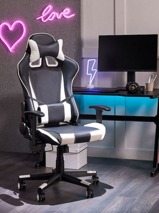 Beliani Office Καρέκλα Gaming Δερματίνης Λευκή