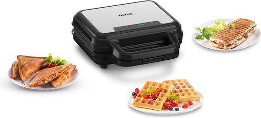 Tefal UltraCompact 3in1 Τοστιέρα με Αποσπώμενες Πλάκες για 2 Τοστ 700W Μαύρη