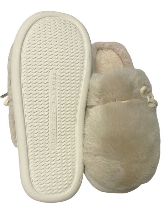 Intimonna Winter Women's Slippers in Beige color