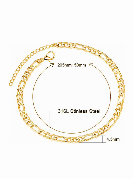 4mm Thick Gold-Plated 316L Steel Anklet Chain Bode 03743
