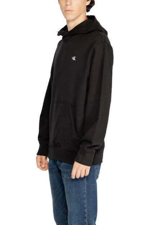 Calvin Klein Herren Sweatshirt mit Kapuze und Taschen Schwarz