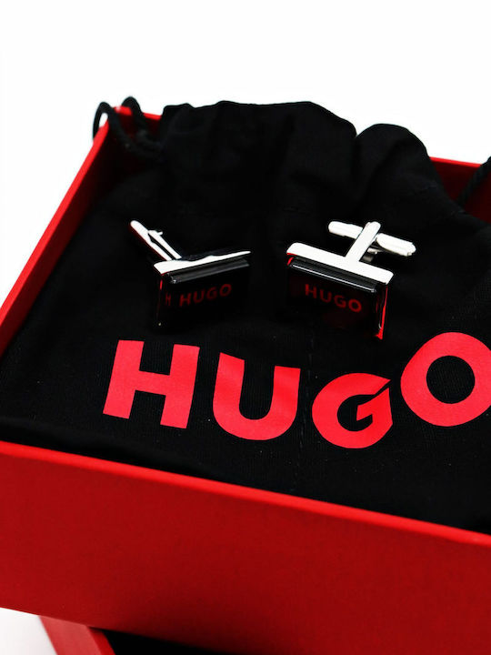 Hugo Cufflinks from Steel in Black Color