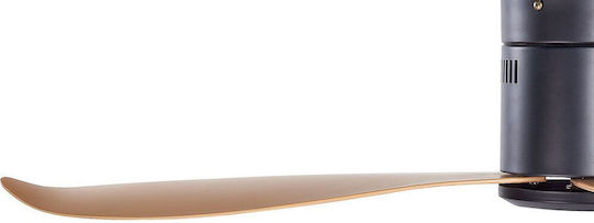 Beliani Malad Ceiling Fan 114cm Black Light Wood