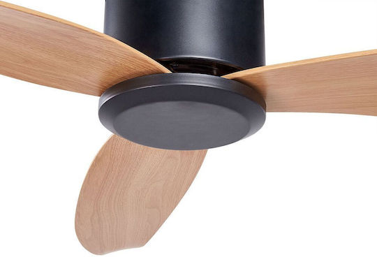 Beliani Malad Ceiling Fan 114cm Black Light Wood