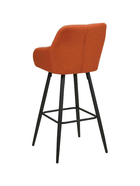 Σκαμπό Μπαρ Επενδυμένο με Ύφασμα Orange 2τμχ