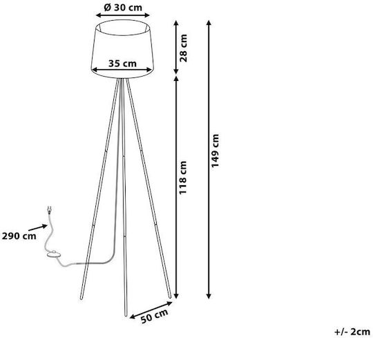 Beliani Lampa de podea Alb