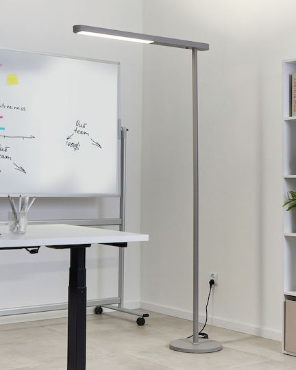 Beliani LED Stehlampe mit Warmweißem Licht Silber