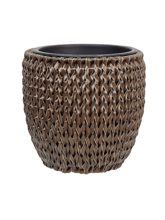 Set 2 Brown Rattan Flower Pots Berberis