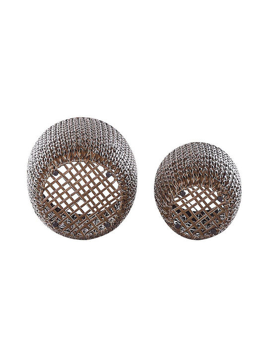 Set 2 Brown Rattan Flower Pots Berberis