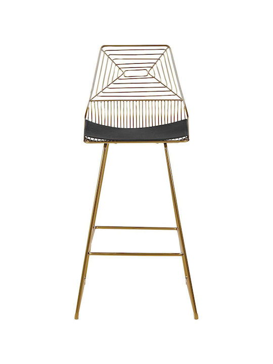 Stool Bar with Backrest Metallic Gold 2pcs