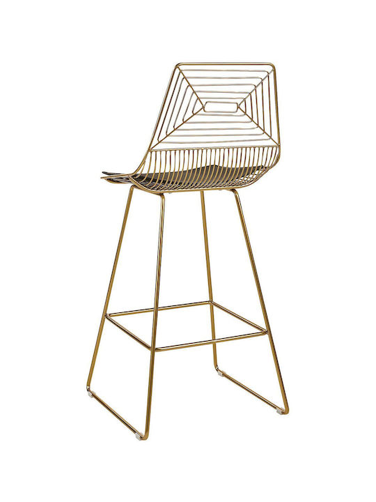 Stool Bar with Backrest Metallic Gold 2pcs