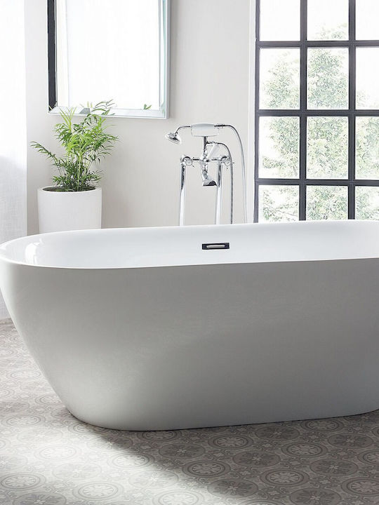 Beliani Retro Mixing Bathtub Faucet Complete Set Silver