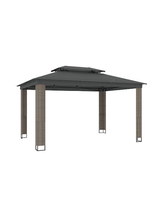 vidaXL Κιόσκι Κήπου Γκρι 3.94x2.96m