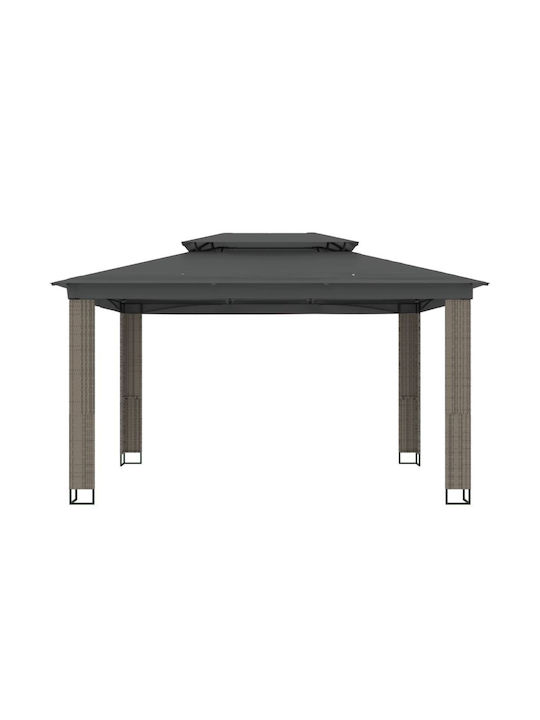 vidaXL Κιόσκι Κήπου Γκρι 3.94x2.96m