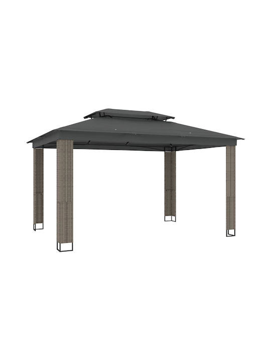 vidaXL Κιόσκι Κήπου Γκρι 3.94x2.96m