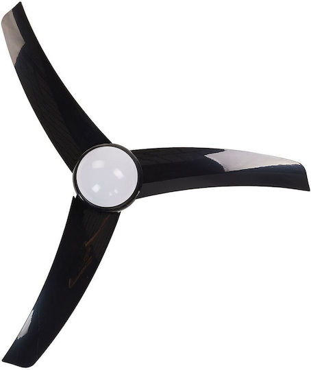 Beliani Jiboa Ceiling Fan 110cm with Light Fixture Black