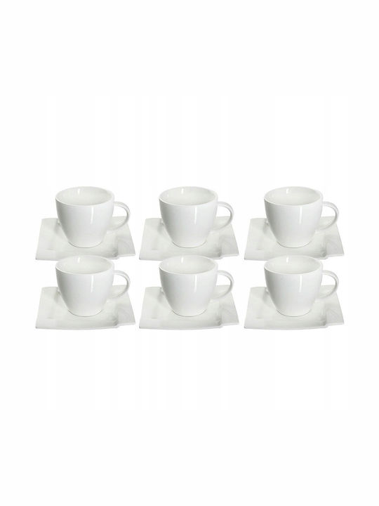 Kadax Set Tassen Kaffee aus Porzellan Weiß 220ml 12Stück 5903699431009