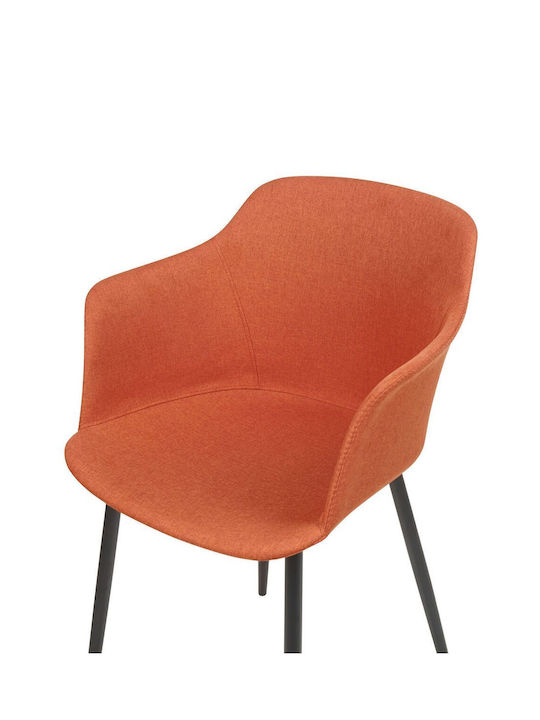 Dining Chair Set 2 Fabric Orange Elim