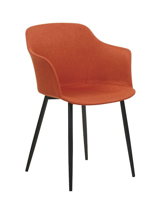 Dining Chair Set 2 Fabric Orange Elim