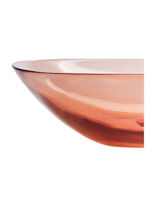 Beliani Aufgesetztes Waschbecken Porzellan 54x36cm Red