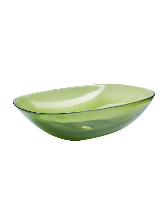 Beliani Vessel Bathroom Sink Porcelain 54x36cm Green