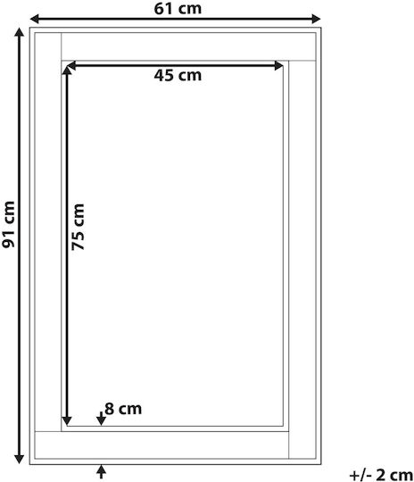 Oglindă de Perete Argintie Fenioux 90 cm